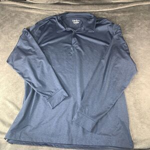 Walter Hagen XL Mens Shirt Blue Hydro Dri Golf Polo Henley Long Sleeve M2217